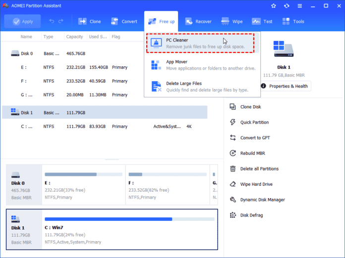 pc cleaner free up space